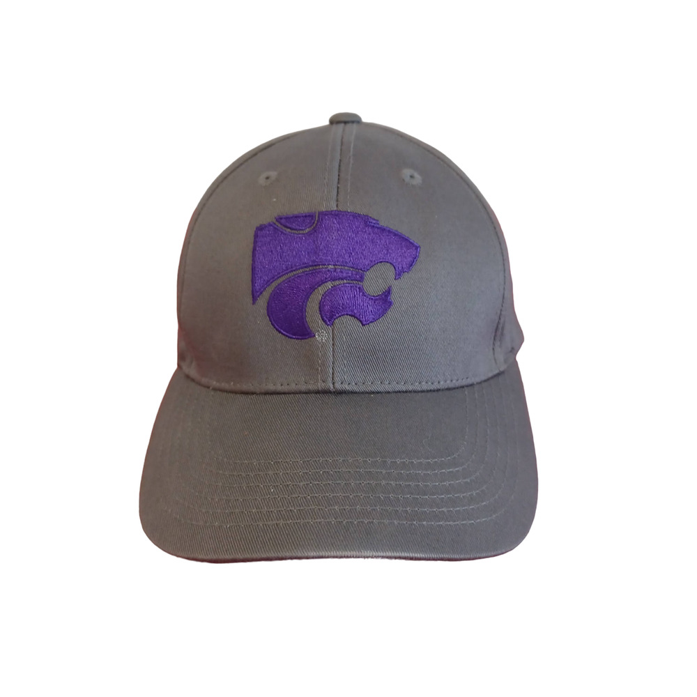 Captivating Headgear Gray Kansas State Wildcats Basketball Hook & Loop Cap Hat
